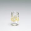 Vasetto per alimentare in vetro trasparente con serigrafia 360° a smalto vetrificato Giallo.